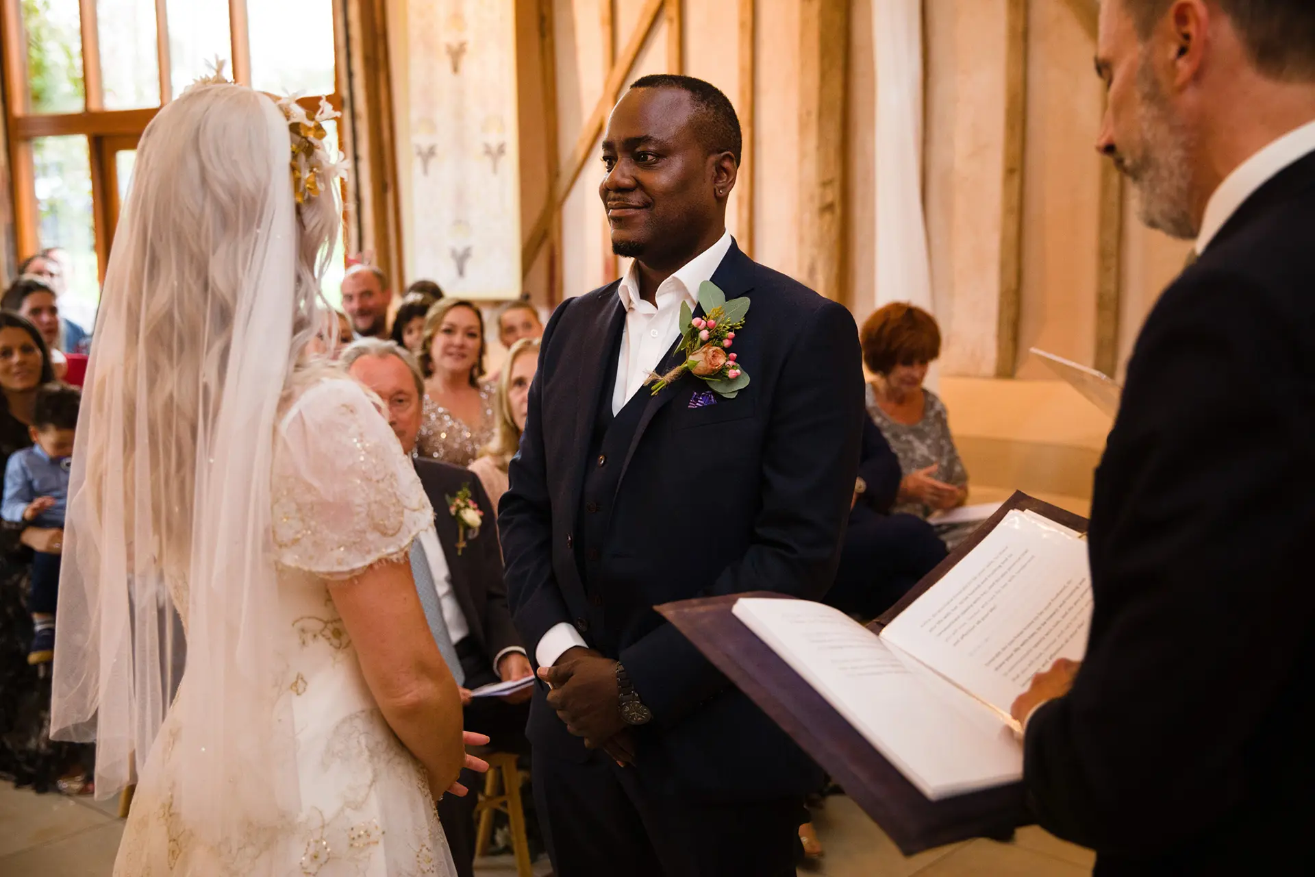 upwaltham barns wedding gallery ceremonies bride groom