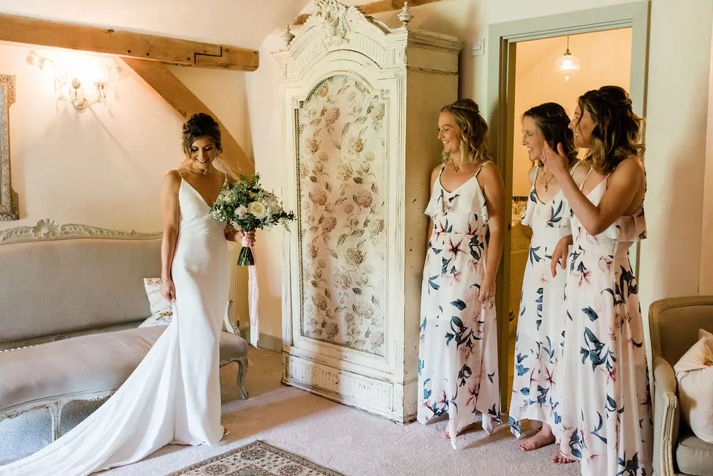 upwaltham barns wedding gallery jasmine cottage bride bridesmaids