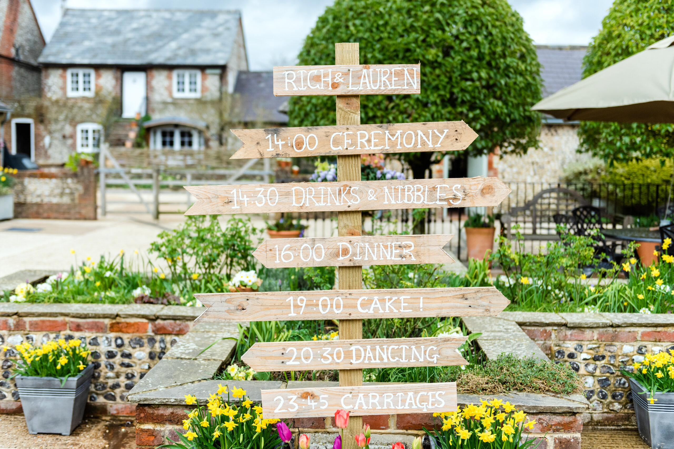 Upwaltham Barns courtyard signs