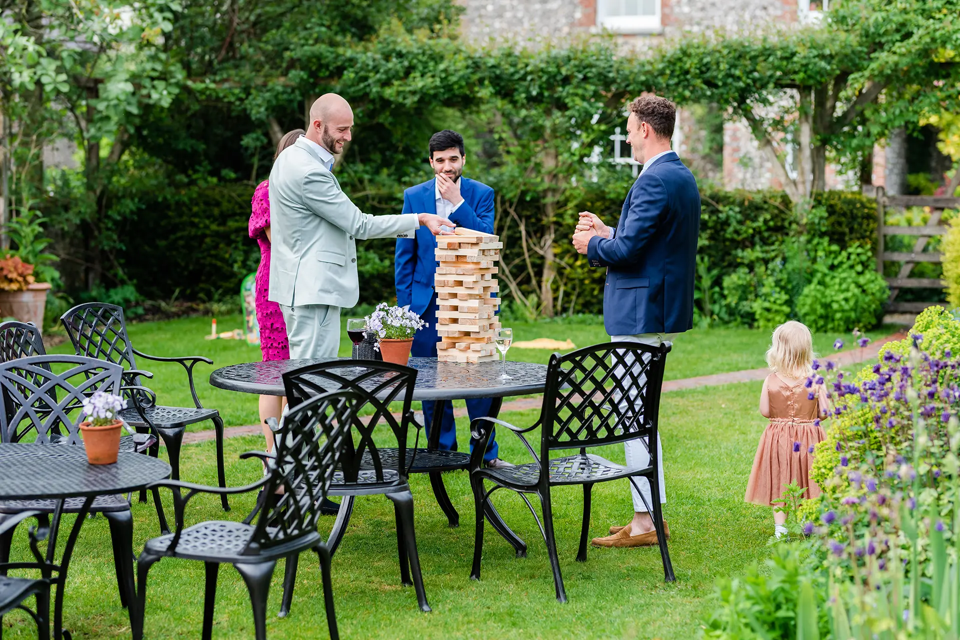 upwaltham barns wedding lawn games jenga