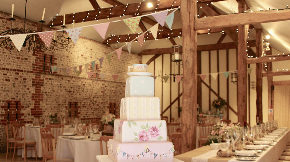 11.vintage wedding cake bunting upwaltham barns