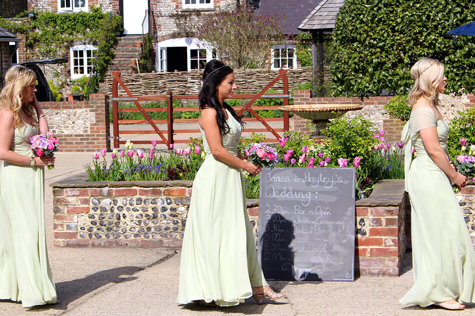 bridesmaids Upwaltham Barns blog post