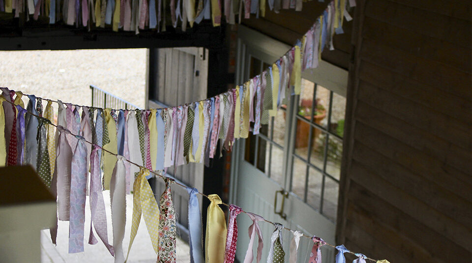 14.ribbon wedding bunting upwaltham barns