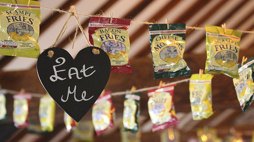 17.eat me alternative wedding bunting upwaltham barns