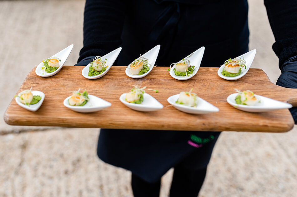 Upwaltham barn wedding canapes