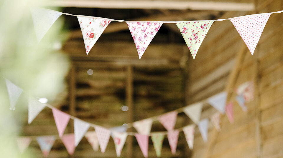 6.floral bunting upwaltham barns