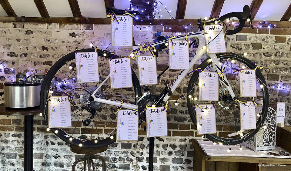 bike wedding table plan ideas upwaltham barns
