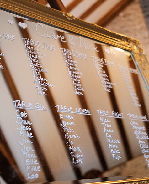 mirror wedding table plan ideas upwaltham barns