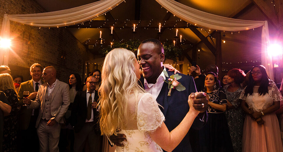 newyweds first dance upwaltham barns