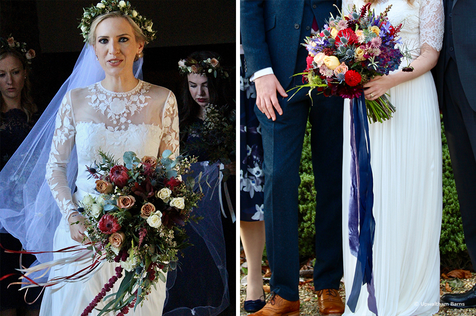 silk ribbons wedding bouquet ideas