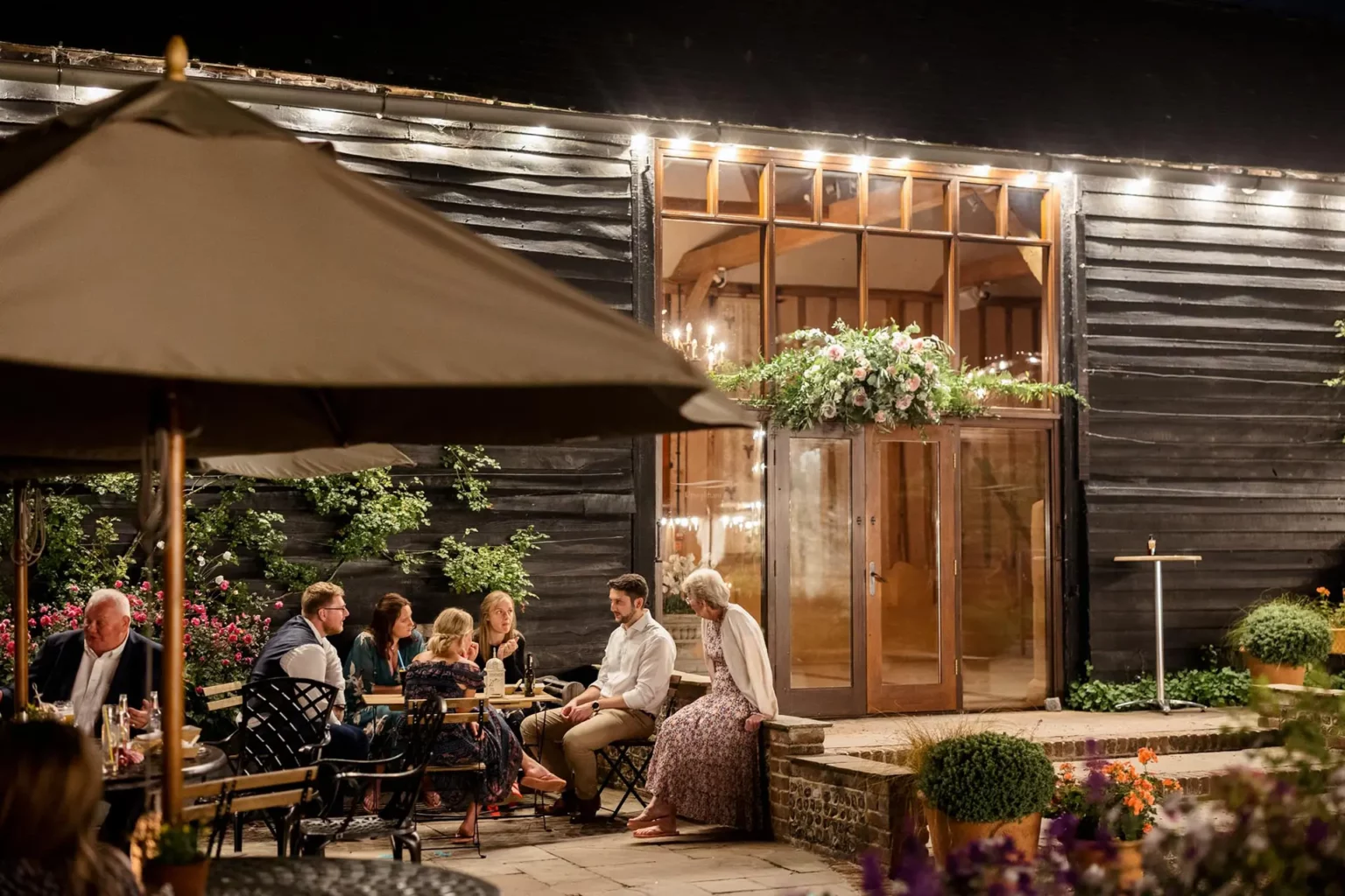 upwaltham barns wedding gallery courtyard evening