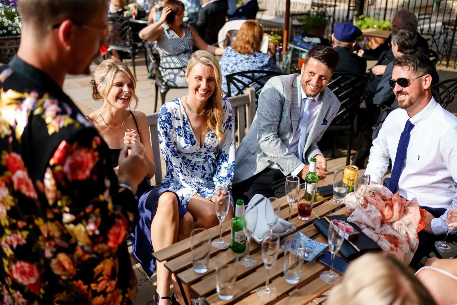 upwaltham barns wedding gallery courtyard guests