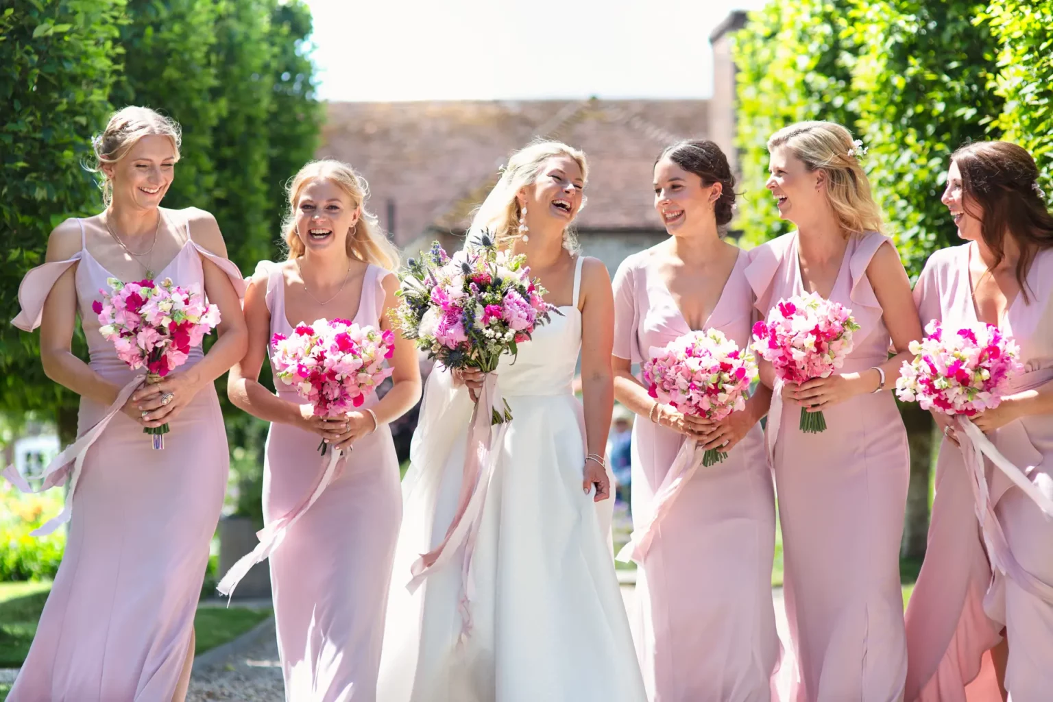 upwaltham barns wedding gallery summer bride bridesmaids