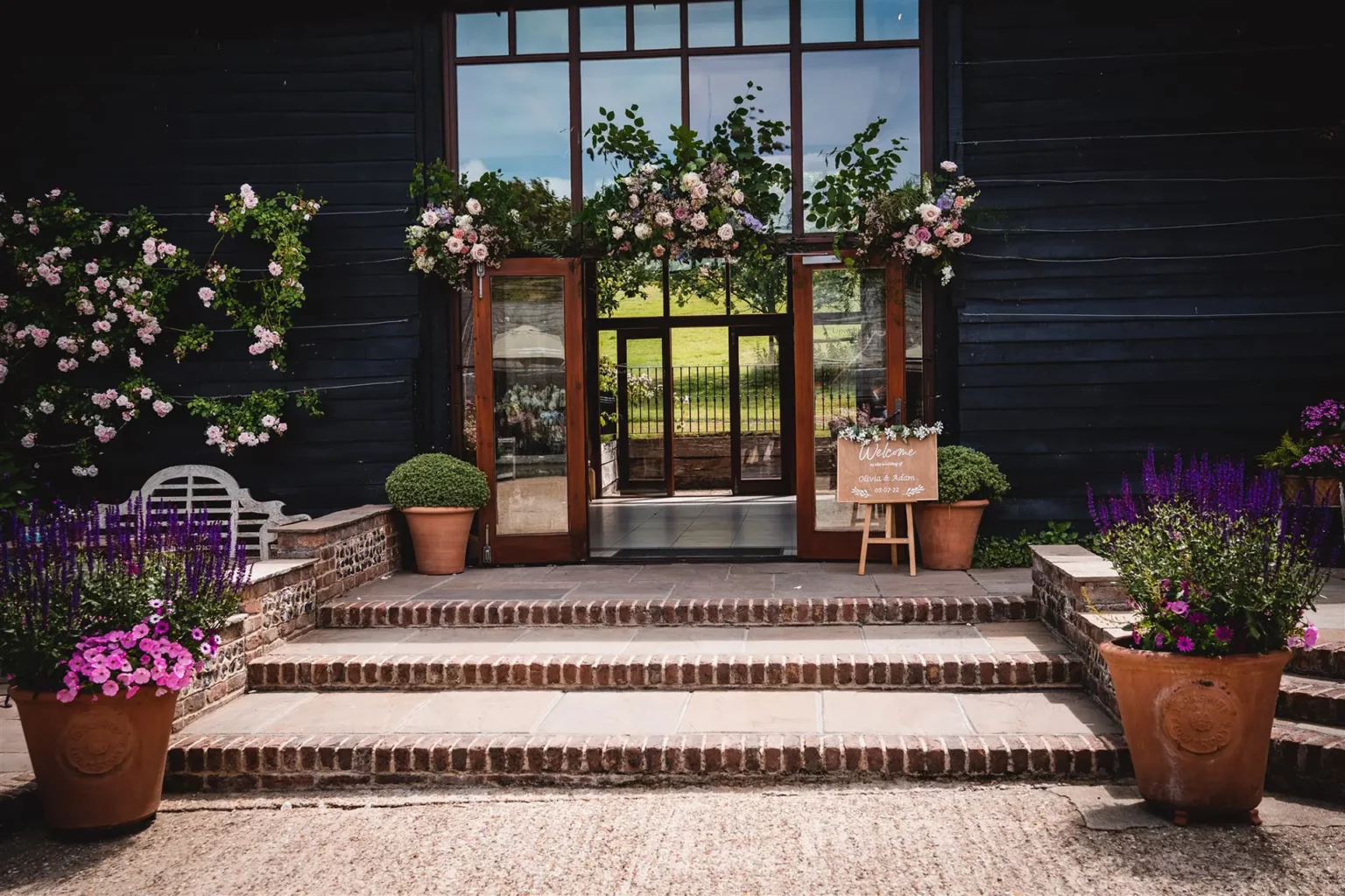 upwaltham barns wedding gallery summer east barn outside