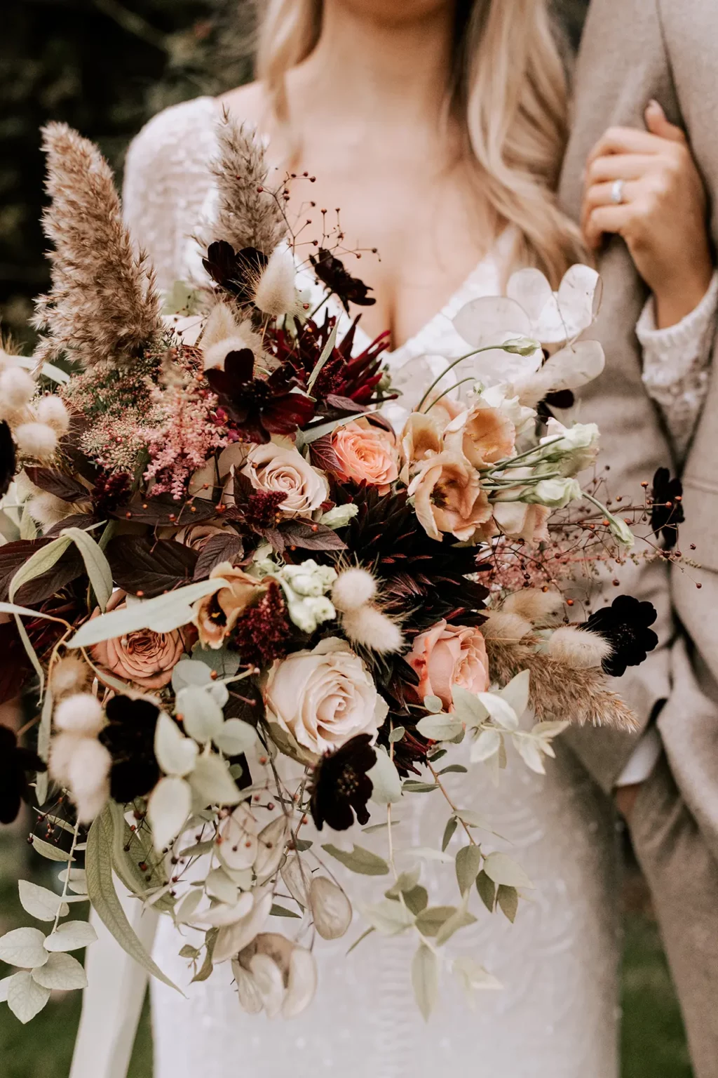 upwaltham barns wedding gallery winter bride bouquet