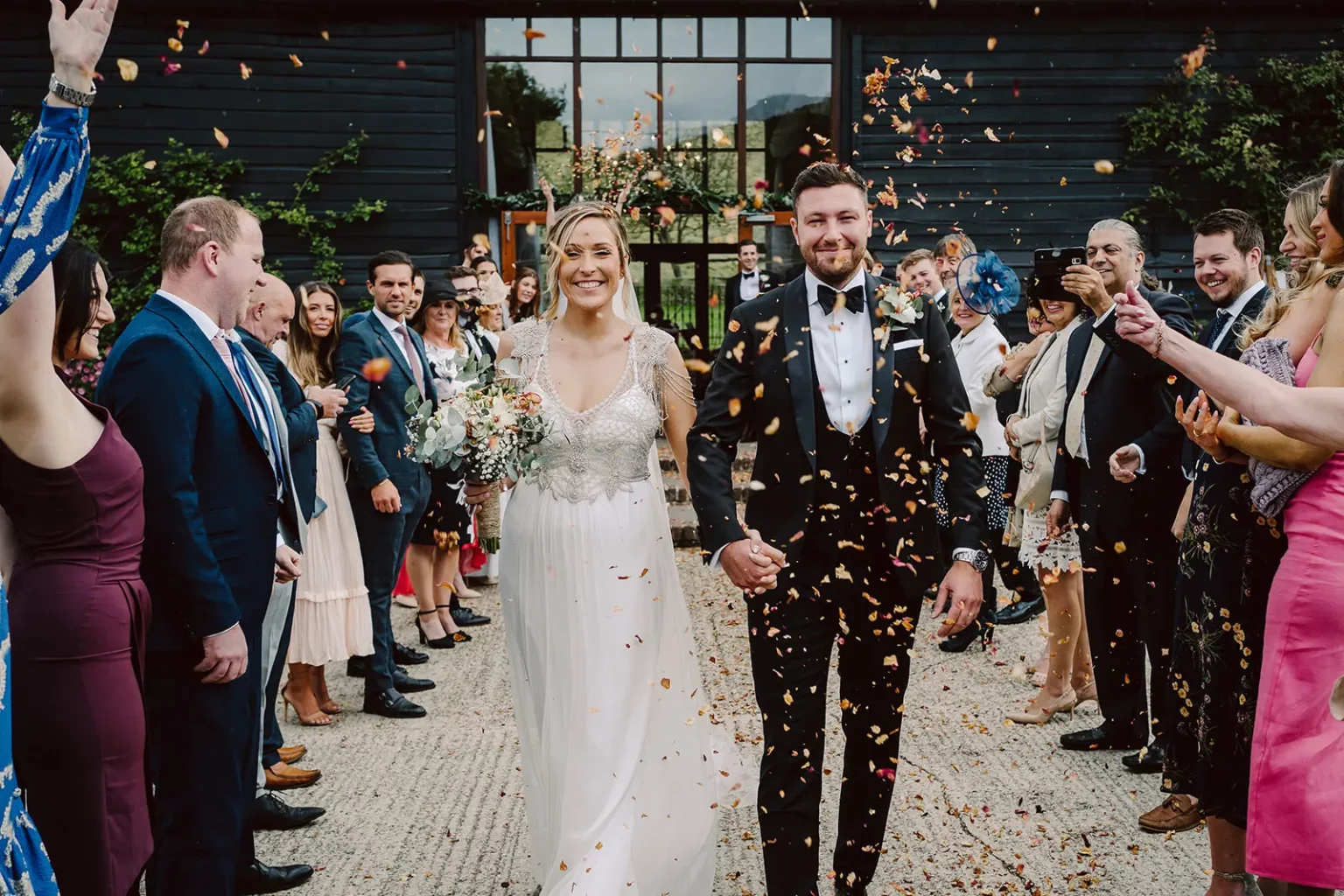 upwaltham barns wedding gallery winter confetti