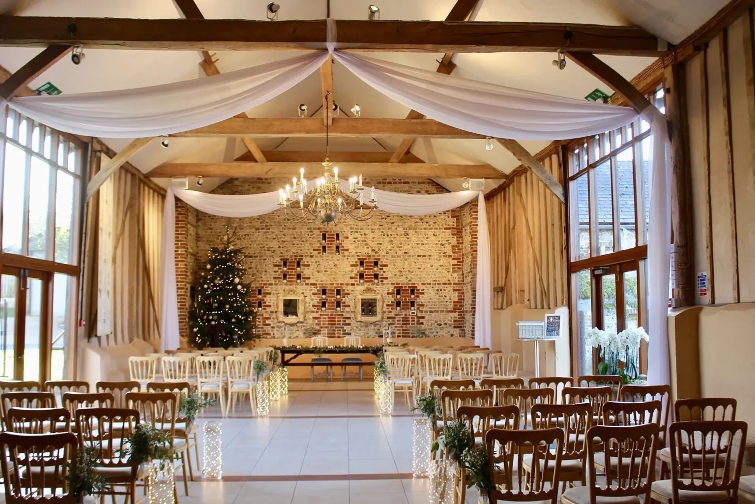 upwaltham barns wedding gallery winter east barn at christmas