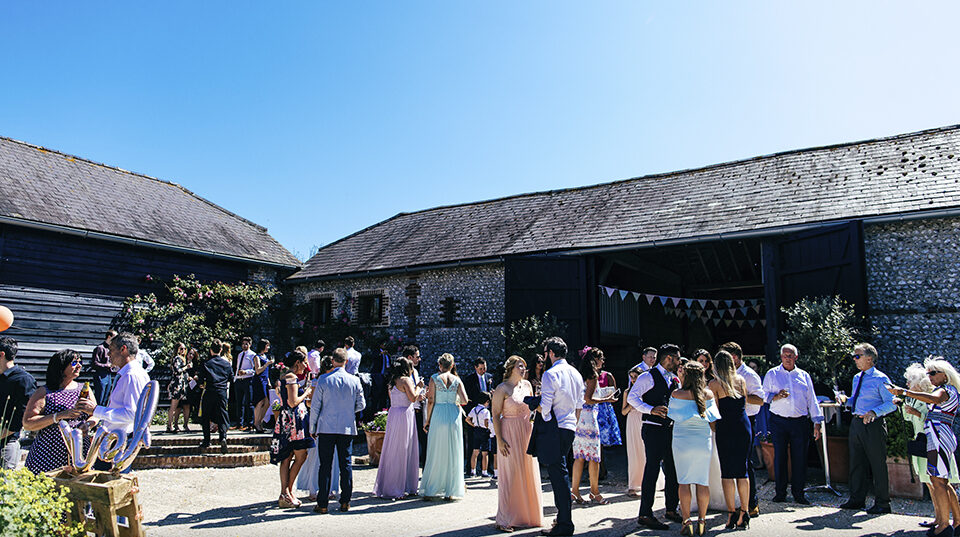 wedding reception courtyard upwaltham barns