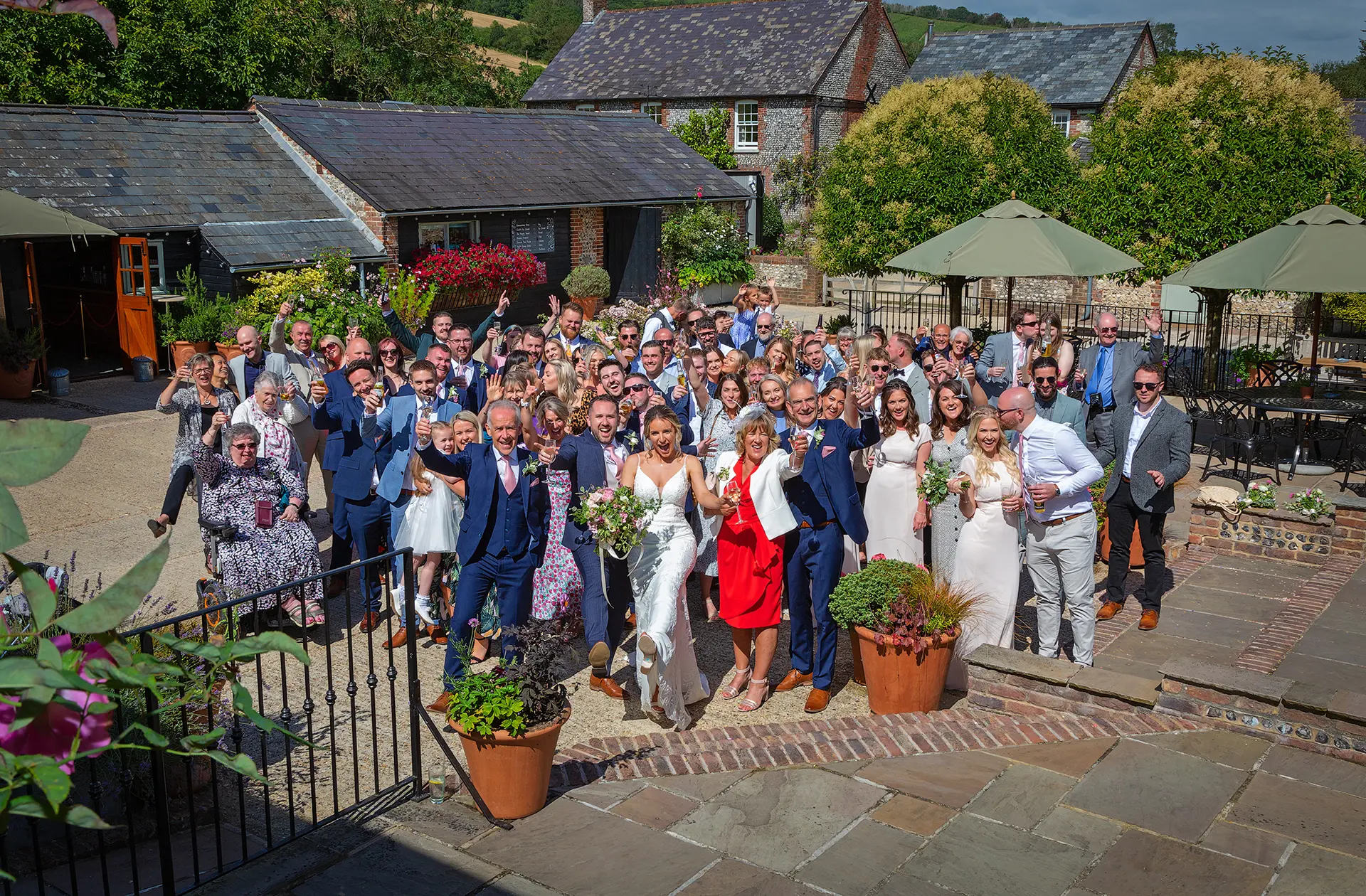 upwaltham barns wedding map courtyard guests