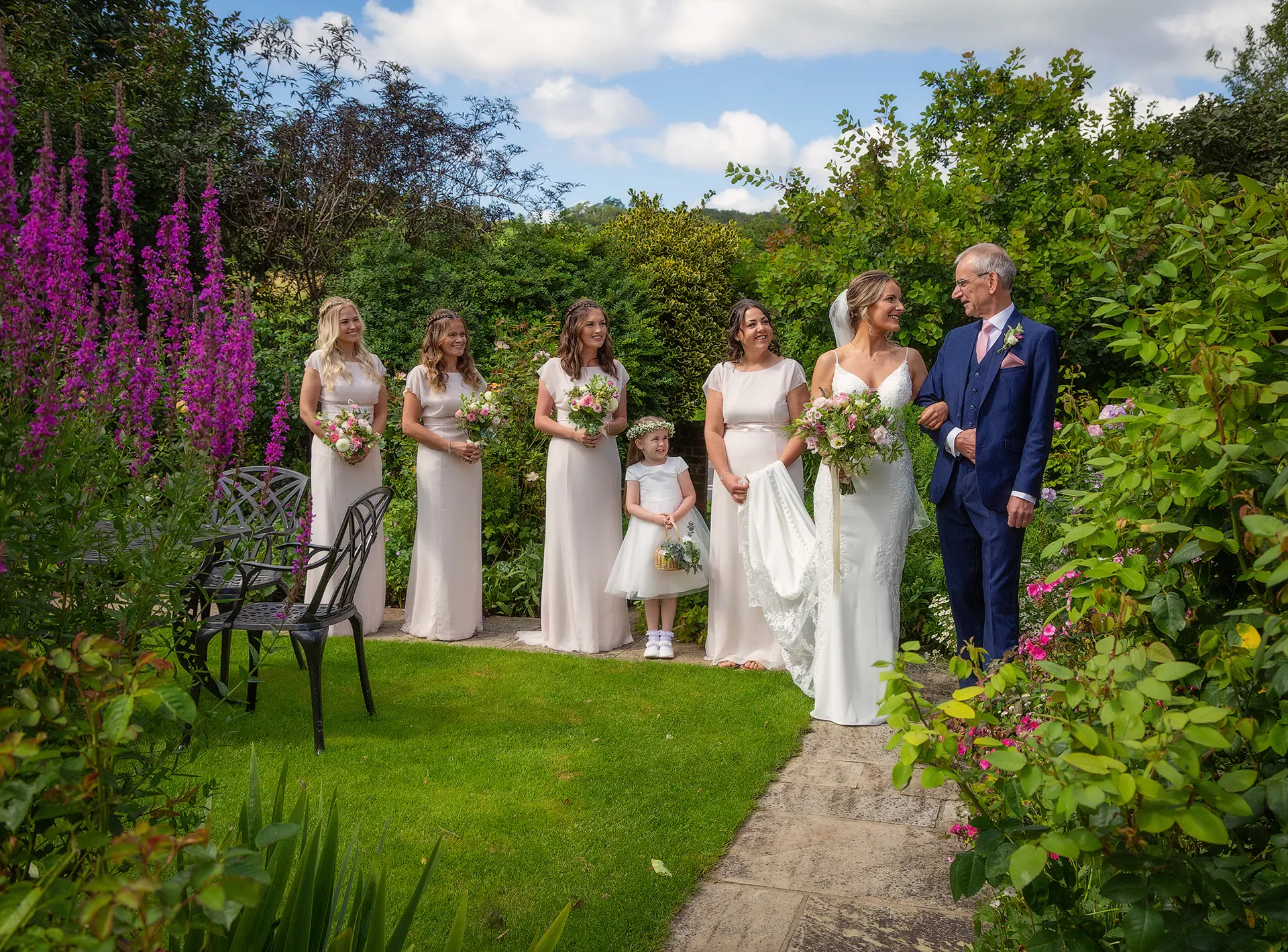 upwaltham barns wedding map gardens bridesmaids