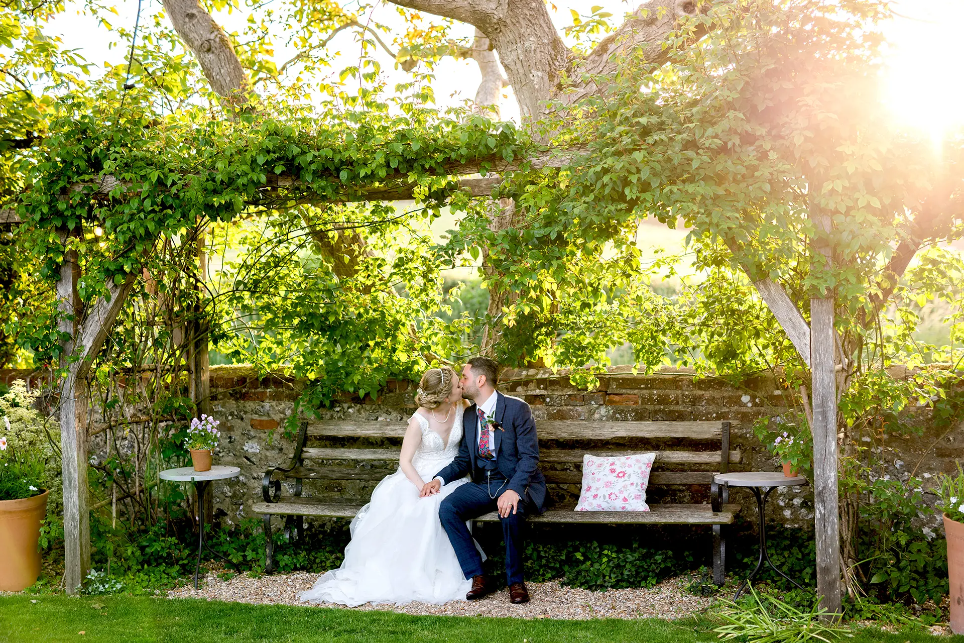 upwaltham barns wedding map gardens couple