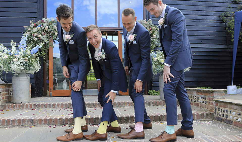 groomsmen pastel socks upwaltham barns