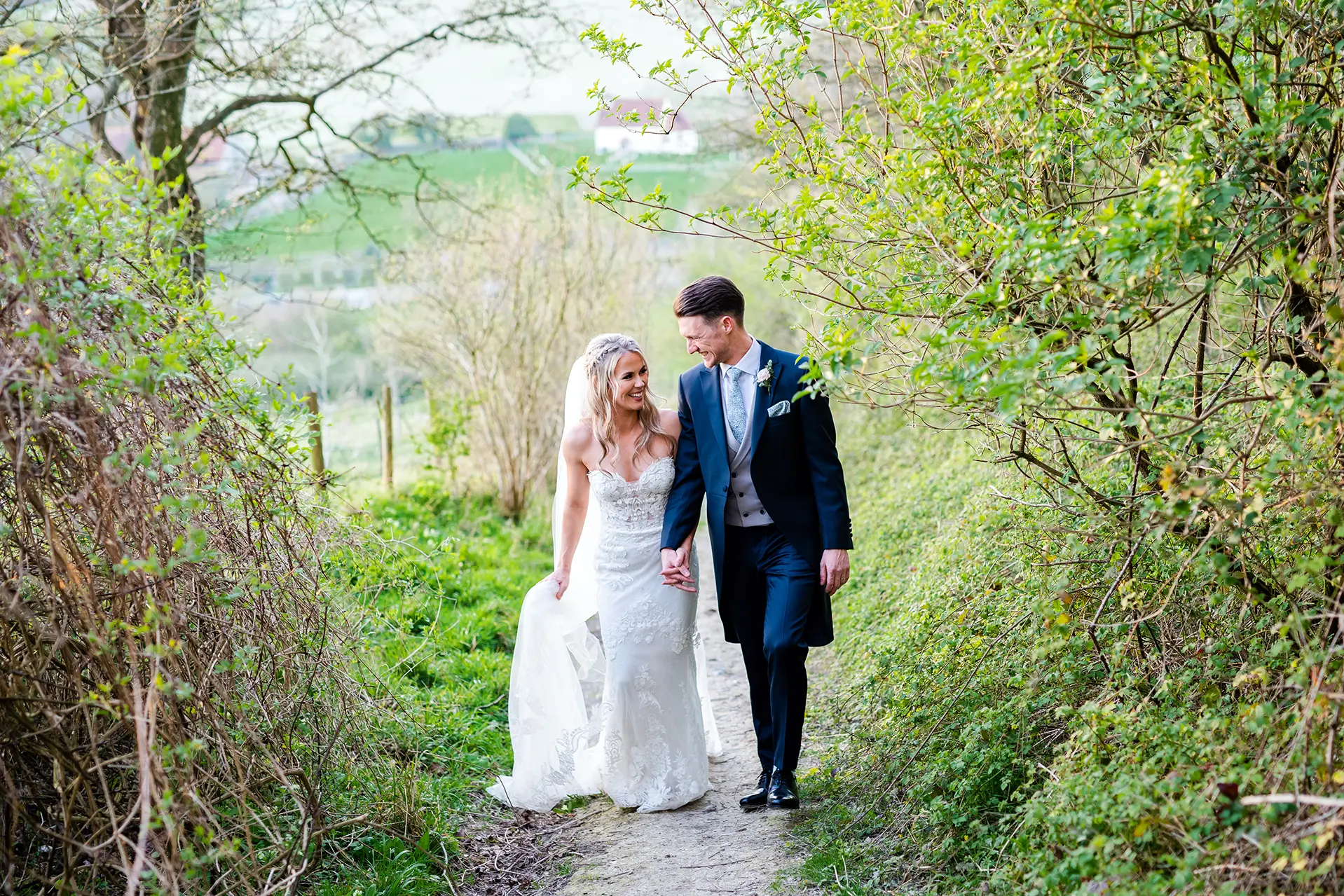 upwaltham barns wedding map valley & fields path