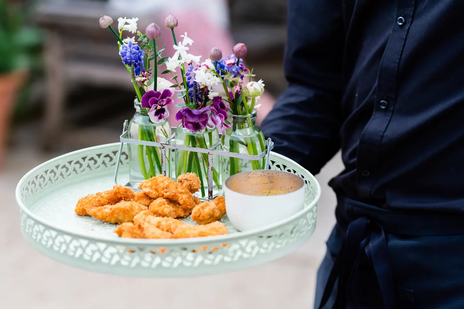 upwaltham barns wedding sustainability canapes