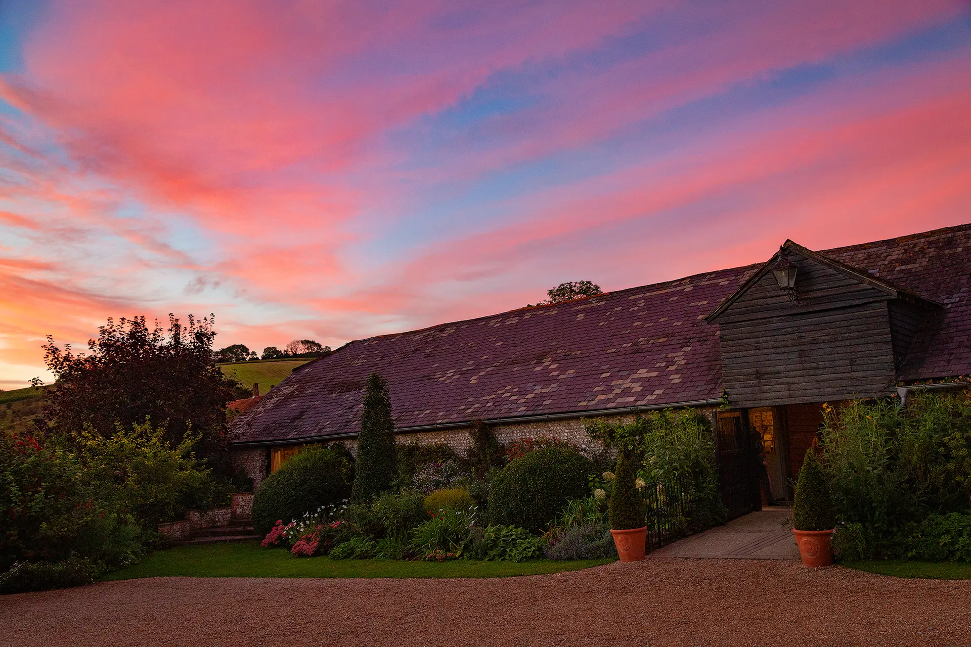 upwaltham barns sunset venue