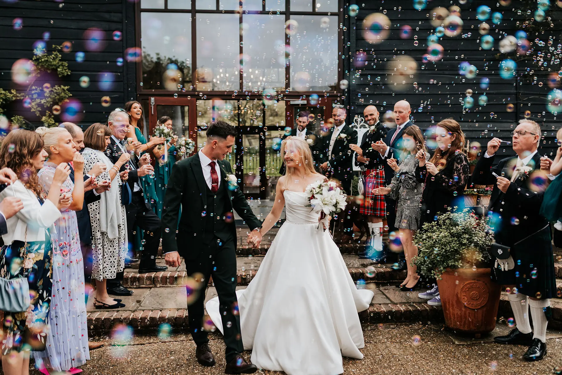 Upwaltham Barns couple just married