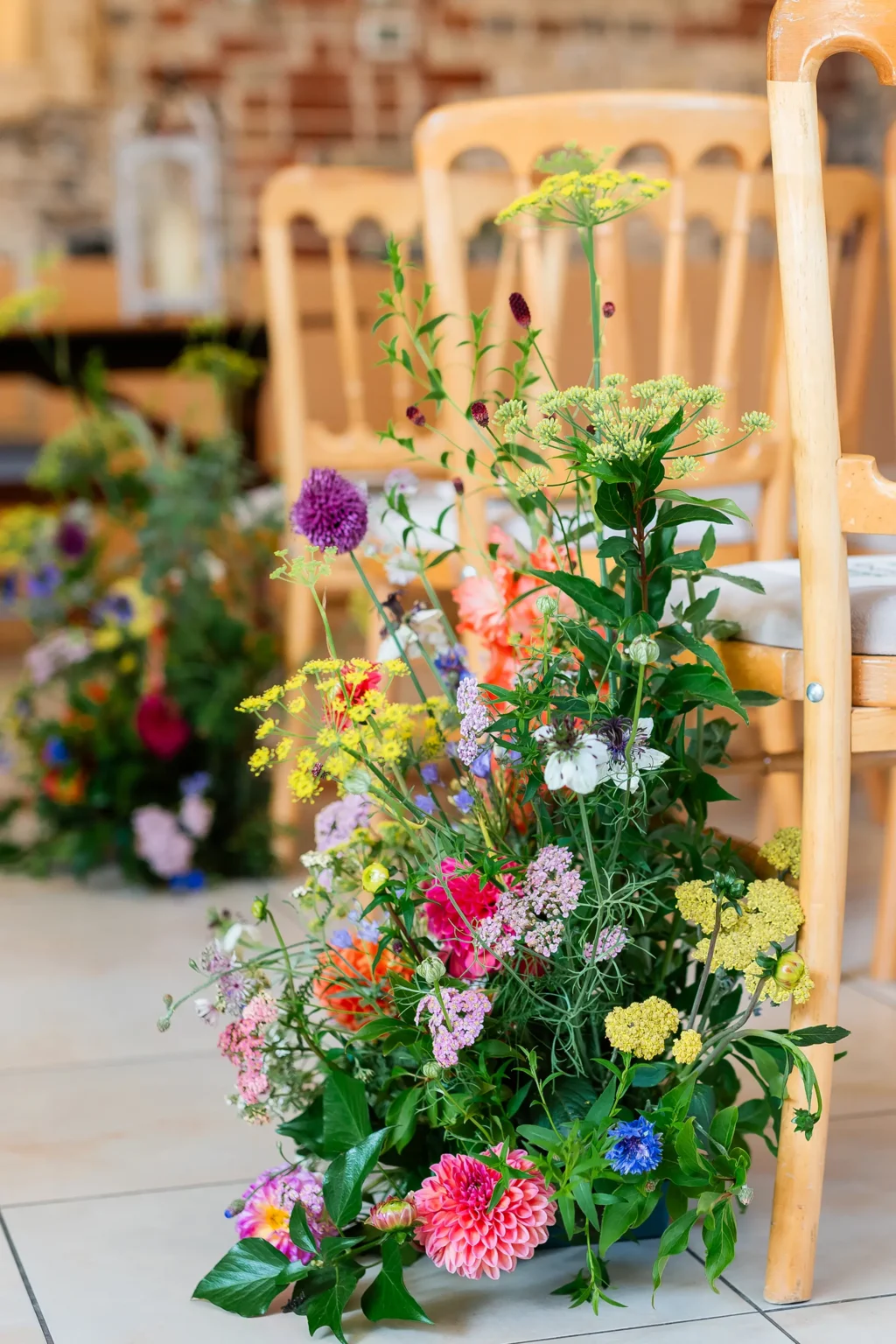 Upwaltham Barns wedding ceremony flowers