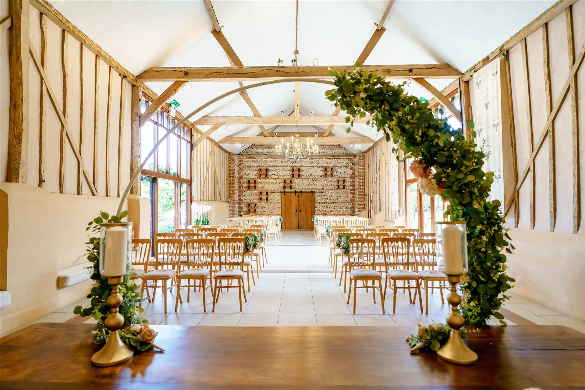 Upwaltham Barns East Barn ceremony space