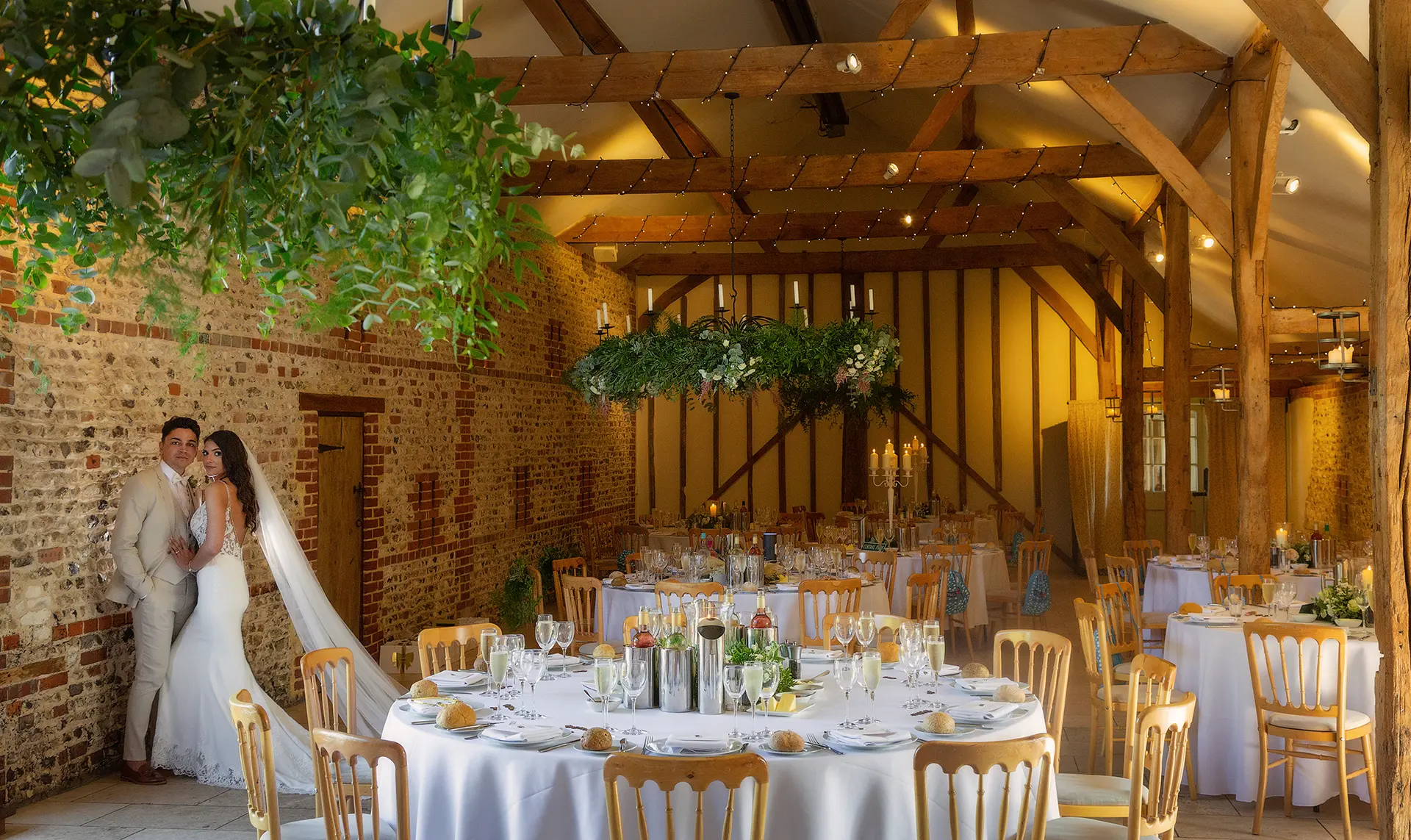 Upwaltham Barns South Barn wedding recepton